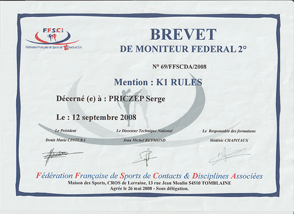 k1 CARCASSONNE ENTRAINEUR SERGE PRICZEP